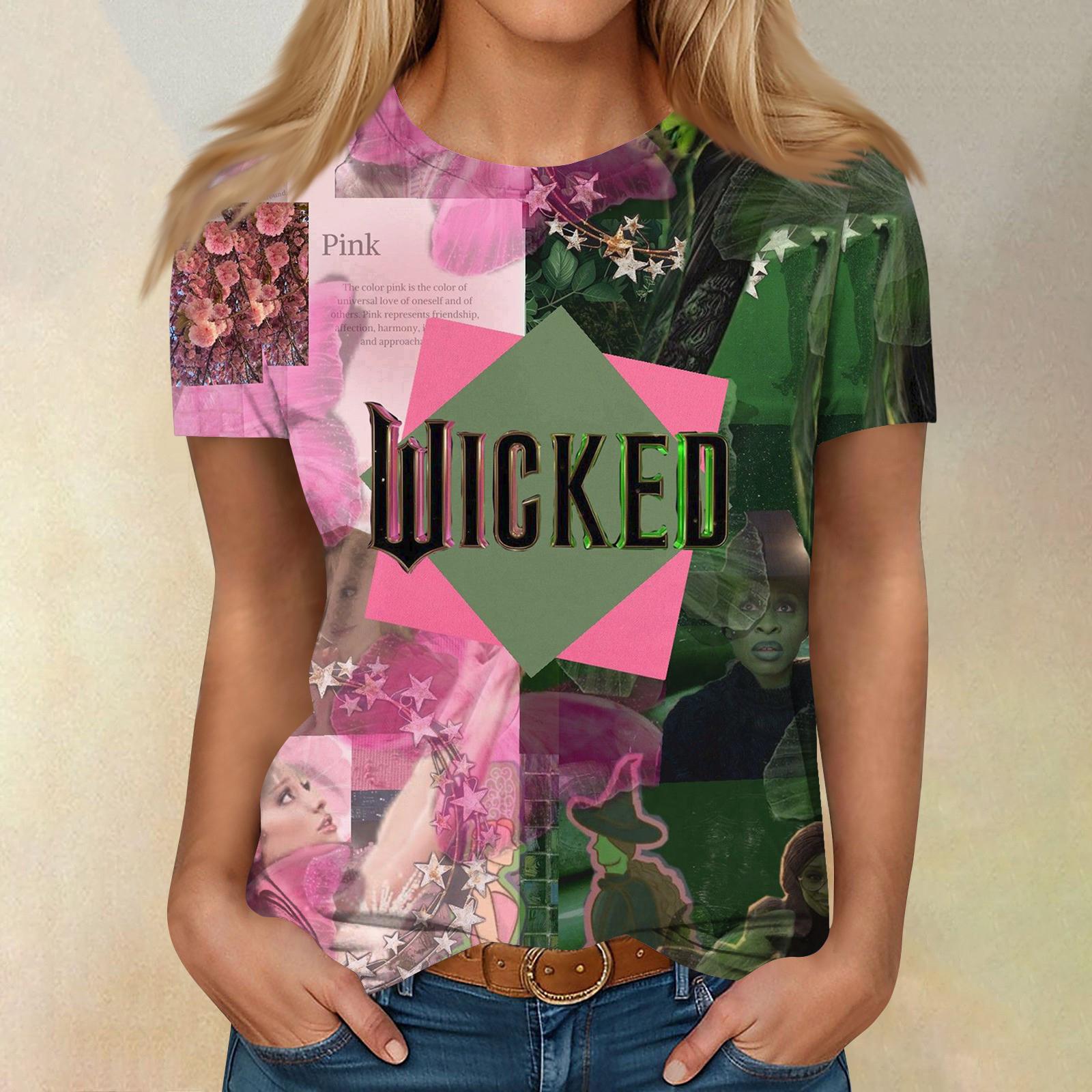 

Women s Casual Fashion Cartoon Print Short-Sleeve Top/T-Shirt XXL