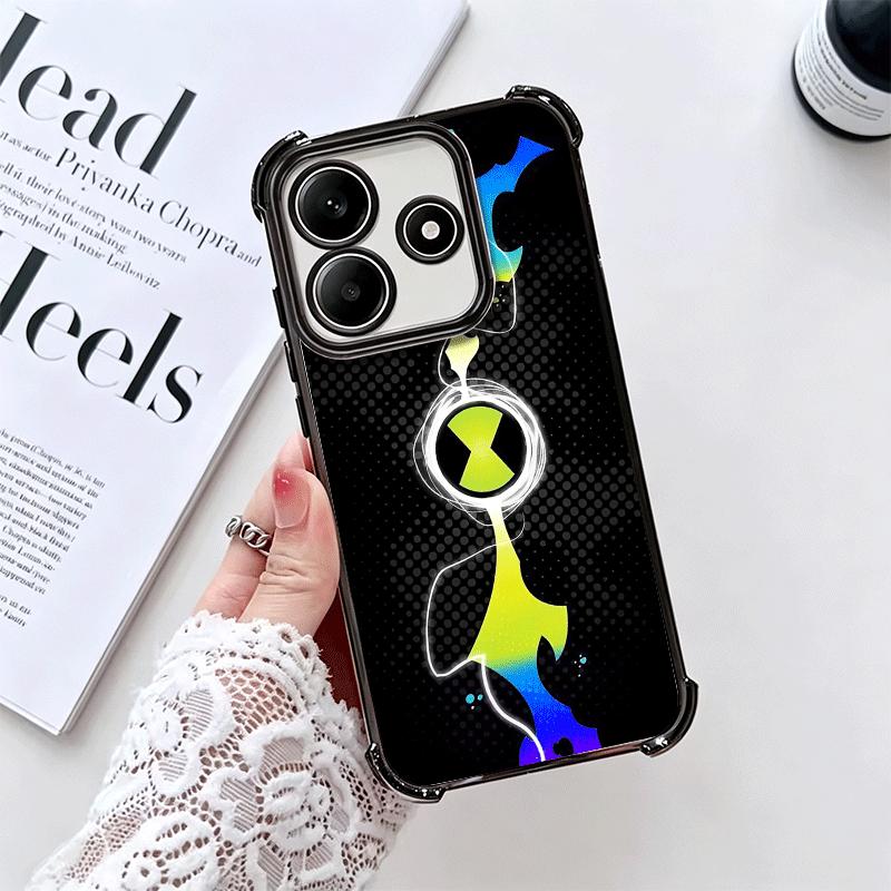 Cartoon Ben 10 Plating Phone Case For Xiaomi Redmi Note 14 15 Pro Plus 13 12 11 11S 11T 10 9S 9 5G Anti-Fall Airabag Cover