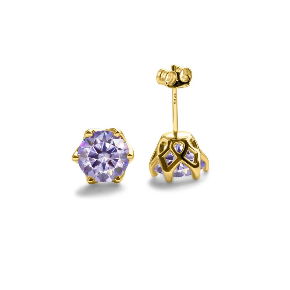 6.5mm Moissanite Mesh Stud Earrings Classic Women Earrings D VVS1 Delicate Jewelry
