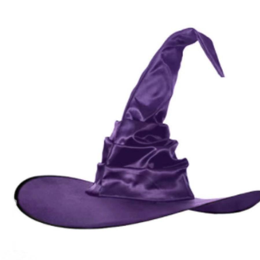 Halloween Witch Hat Black Folds Wizard Hats for Women Men Masquerade Party Carnival Costume Cosplay Props Halloween Decorations