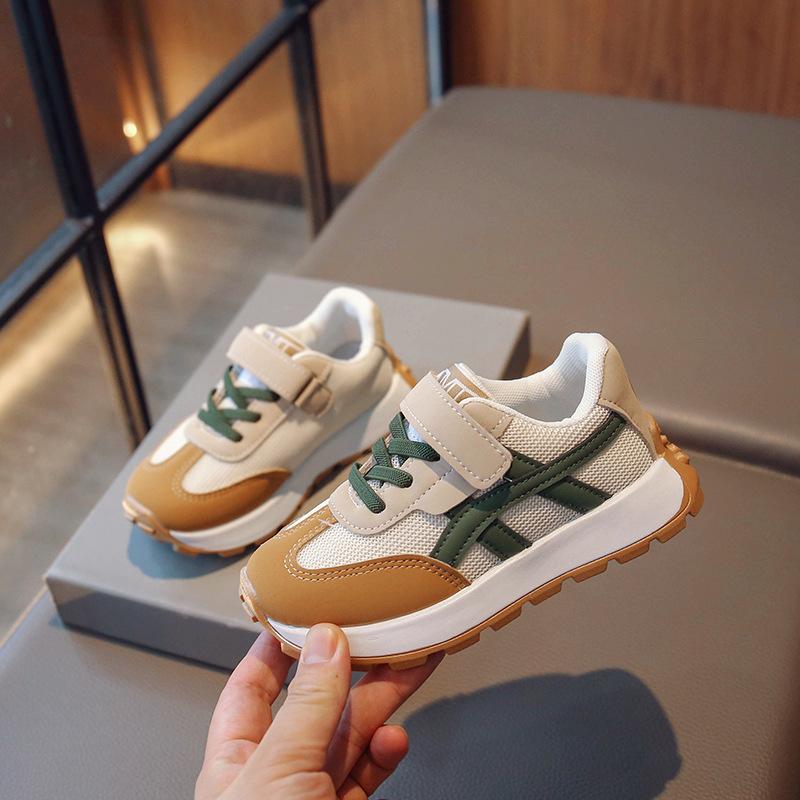 2025 Spring and Autumn New Girls' Children's Sneakers Boys' Soft Bottom Mesh Breathable Running Shoes Children's Medium and Older Children's Shoes