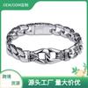 Personalized Fashion Men's Titanium Steel Bracelet, Creative Retro Lace Stainless Steel Bracelet Jewelry