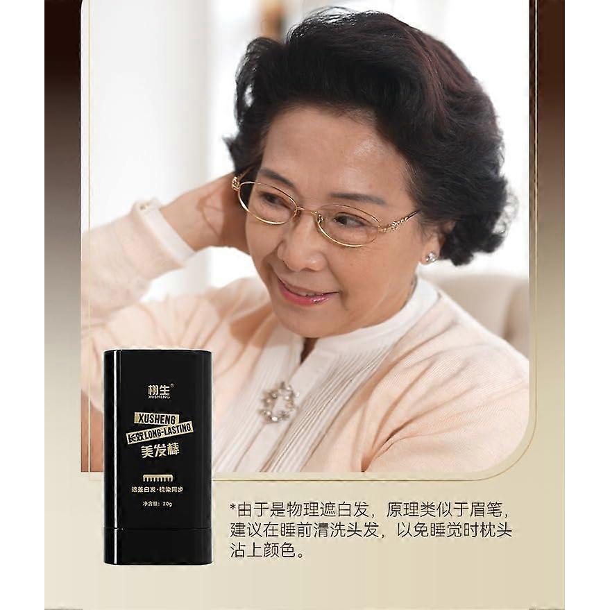 Temporary Black Hair Color Brush 20g for Instant Precision Root Touch Up and Mess Application