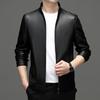 Genuine Leather Jacket Men's Spring and Autumn Stand-up Collar Middle-aged Dad's Sheepskin Jacket Men's Coat