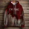 Women's Fashion Long Sleeve Pullover Halloween Print Hooded Pocket Sweatshirt