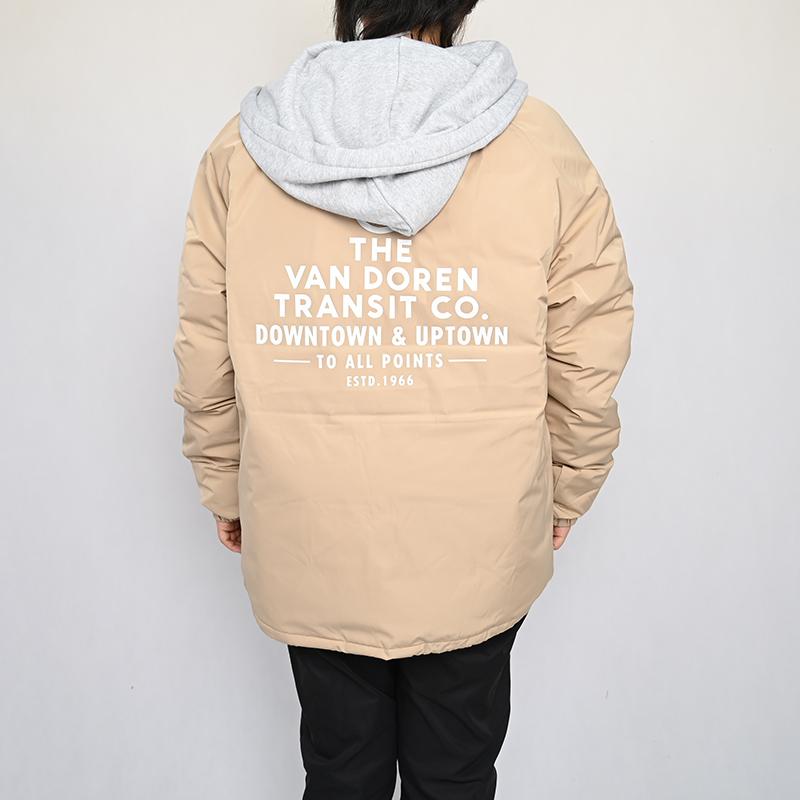 Vans Off The Wall Transit Coach Thick Hooded Warm Down Jacket Men Jackets Khaki VN000KCU4MG