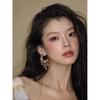 And American Exaggerated Style Diamond-Encrusted Sunflower Earrings, Niche, Unique, Luxurious, High-End Ear Clips, Personalized Light Luxury Earrings