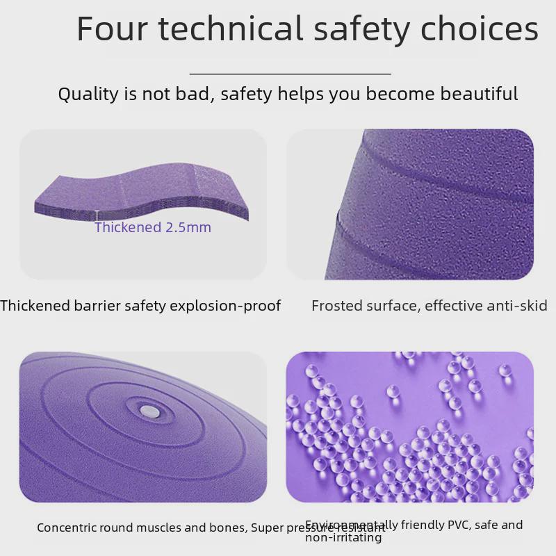 Thickened PVC Yoga & Pilates Fitness Ball for Pregnancy, Midwifery, Kids' Sensory Training & Balance