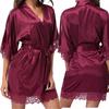 Women's Lady Sexy Lace Sleepwear Satin Nightwear Lingerie Pajamas Suit