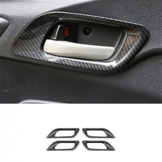2014 2015-2020 4pcs For Honda Fit Jazz carbon fiber inner door handle frame trim