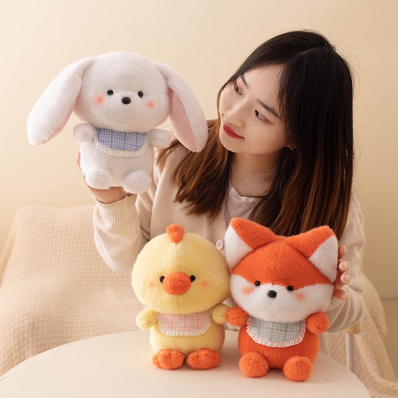 Soft and Cute Fox Children's Toys Small Chicken Minnie Doll Creative Claw Machine Plush Doll Rabbit Animal Doll