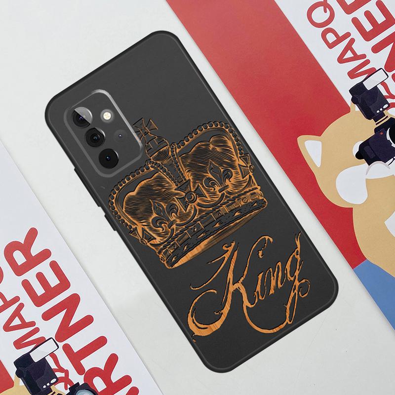 King Queen Crown Case For Samsung Galaxy A52 A32 A12 A56 A36 A16 A13 A23 A33 A53 A54 A34 A14 A15 A35 A55 A17