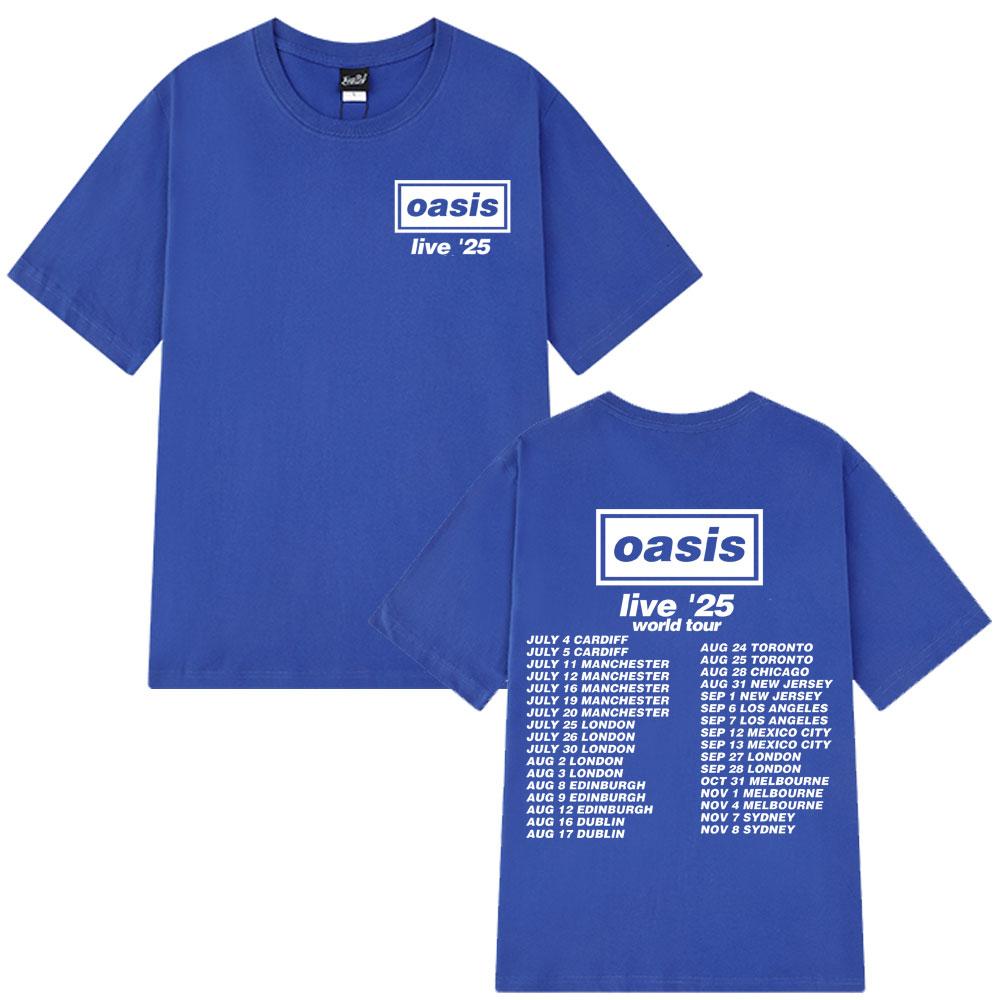 British Rock Band O-Oasis Live 25 Tour T Shirt Men Women Gothic Vintage Oversized T-shirt Men Women Cotton Short Sleeve T-shirts