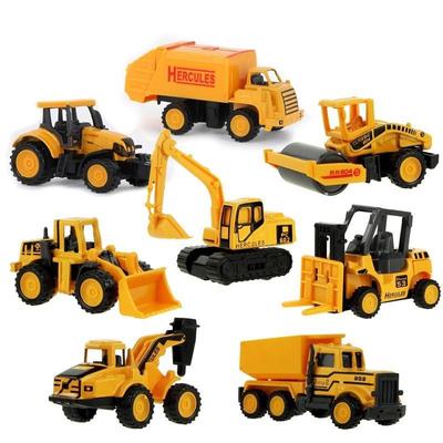 8 Types Children's Forklift Simulation Inertial Excavation Engineering Vehicle Excavator Model Toys