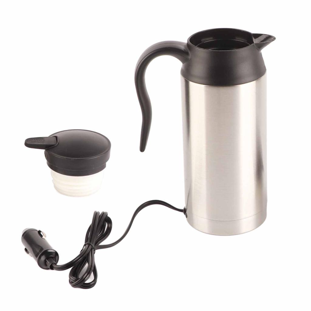 750ML Rostfritt Stål Bil Vattenkokare Kaffe Te för Termos Vattenvärmekopp 12V
