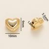 2Pcs/Pack 14/18K Gold Color Plated Heart Shape Charms Spacer Beads for Handmade DIY Necklace Jewelry Making Accessories