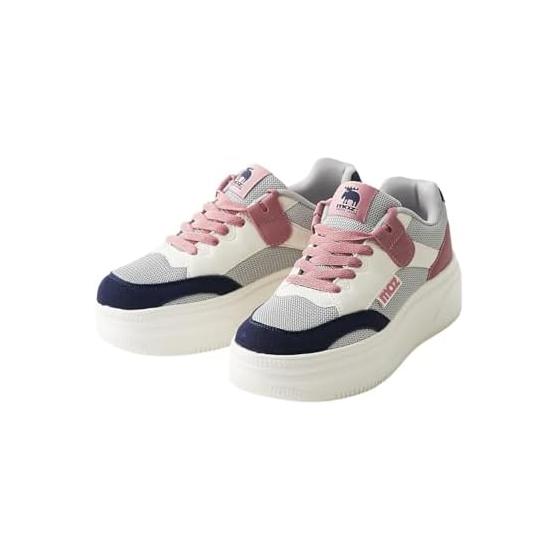 [Nissen] Women s Sneakers [Loose and Wide] moz Thick Sole Lace-up (Width 4E)