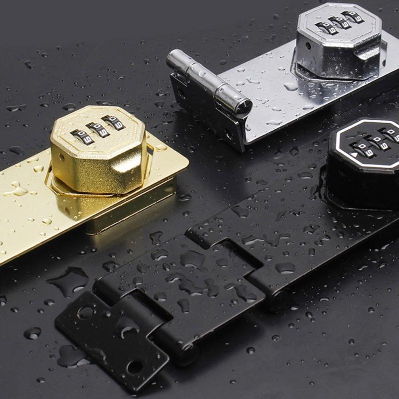 Security Slide Bolt with Build In Combination Lock 5inch Metal Hasp Multipurpose Door Lock for Cabinets & Small Door