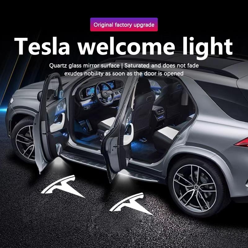 LED Car Door Logo Projector Lamps Welcome Light For Tesla Model S Model X Model Y Model 3 Car Accessories