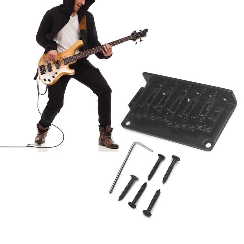 6 String Fixed Bridge Zinc Alloy Electric Bass Bridge Adjustable String Bass Bridge Bass Hardware for Electric Bass