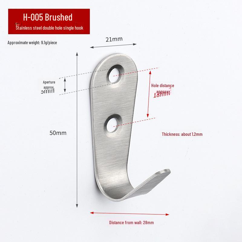 Stainless Steel Mini Single Clothes Hook for Wall