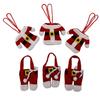 Bestecktaschen - Partydekoration - Weihnachten - 6 Taschen - Polyester - Weihnachtsmannkostüm