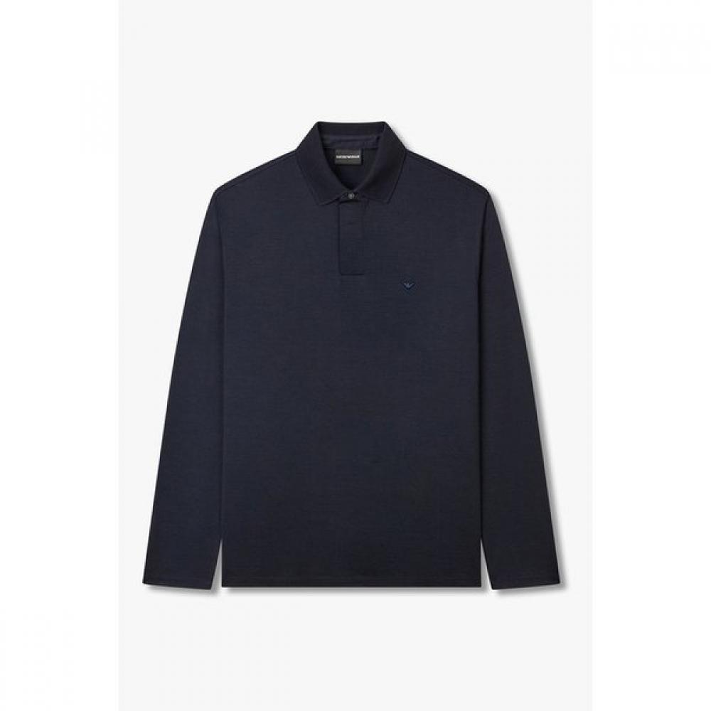 

Emporio Armani 26 S S Men S Logo Embroidered Lyocell Polo Shirt A516126026 XL