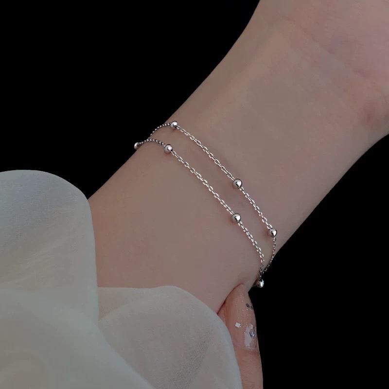 

Stainless Steel Temperament Multi Layer Beads Bracelet for Women Classic Charm Anklets Bangle Lucky Jewelry Gift Colorfast