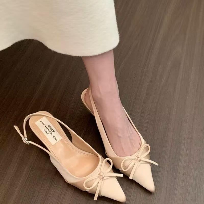 Summer Slip on High Heel Women Sandals Fashion Butterfly-knot Singbacks Pumps Stripper Party Female Sandalias