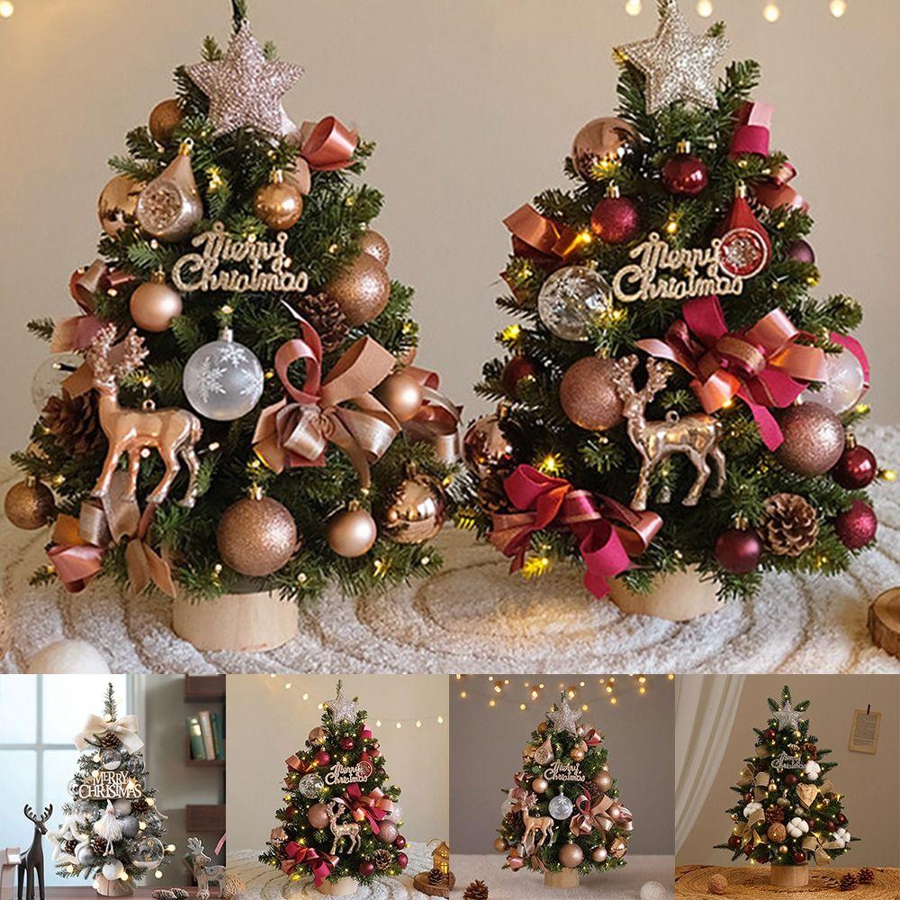 Kit Albero di Natale Fai da Te da 45 cm con Luci Pino Artificiale Albero di Natale da Tavolo Artigianato Angelo Decorazioni Natalizie