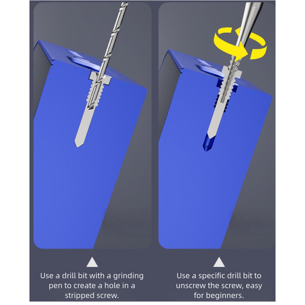 Stripped Screw Remover U8 Drill Bit Set with Alloy Material Engineered for Electronic Device Repair and Screw Extraction Tasks