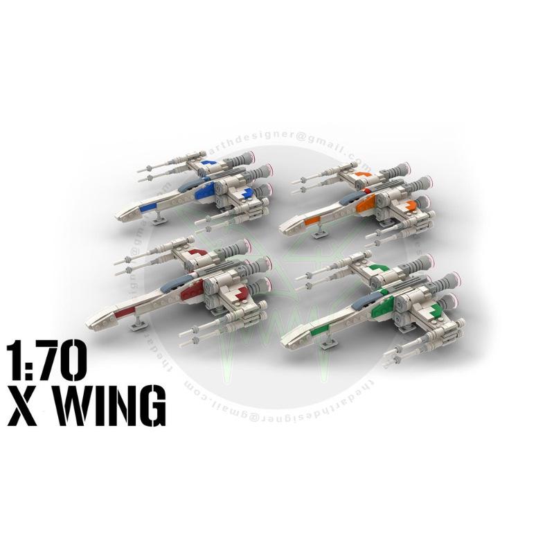 Платиновый Кирпич BOBlock MOC-175669 Модель Истребителя X-Wing из Звездных Войн - 1:7 Шкала.