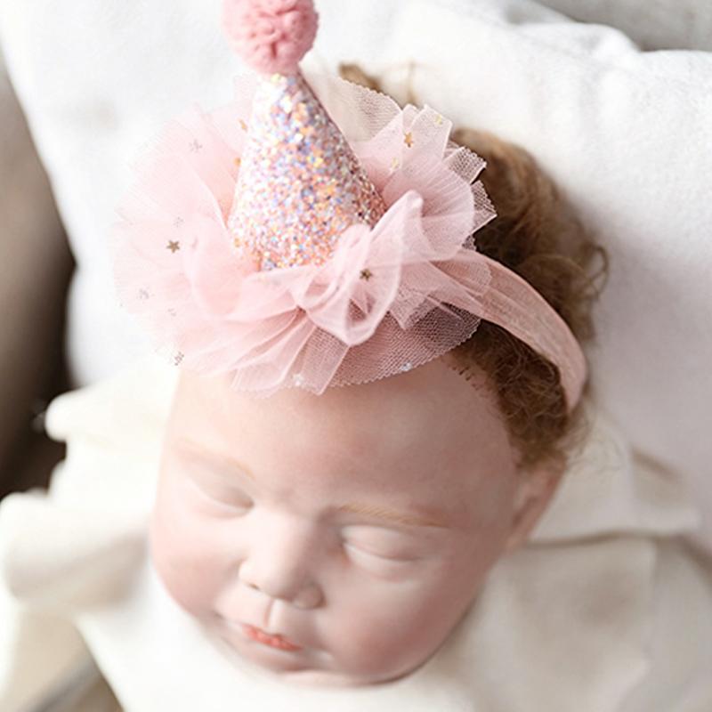 Glitter Birthday Hat Hair Accessory Shiny Star Decor Headwear for Kids Birthday Party Holiday Cosplay Dress Up Favors