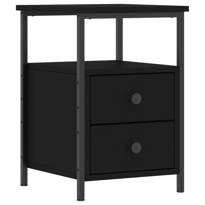 VidaXL Bedside Table Black 34x35.5x50 Cm Engineered Wood 826013