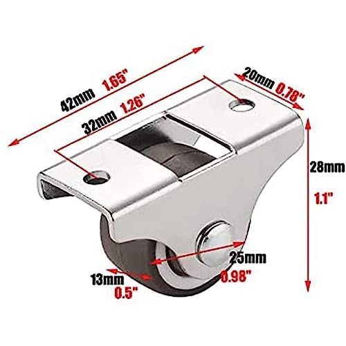 Mini nábytková kolečka, Malá 25mm pevná kolečka, Směrová pohyblivá kolečka, Nastavitelná kolečka pro nábytek, 4 kusy