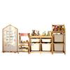 Children's Solid Wood Beech Storage Rack and Picture Book Shelf for Kindergarten