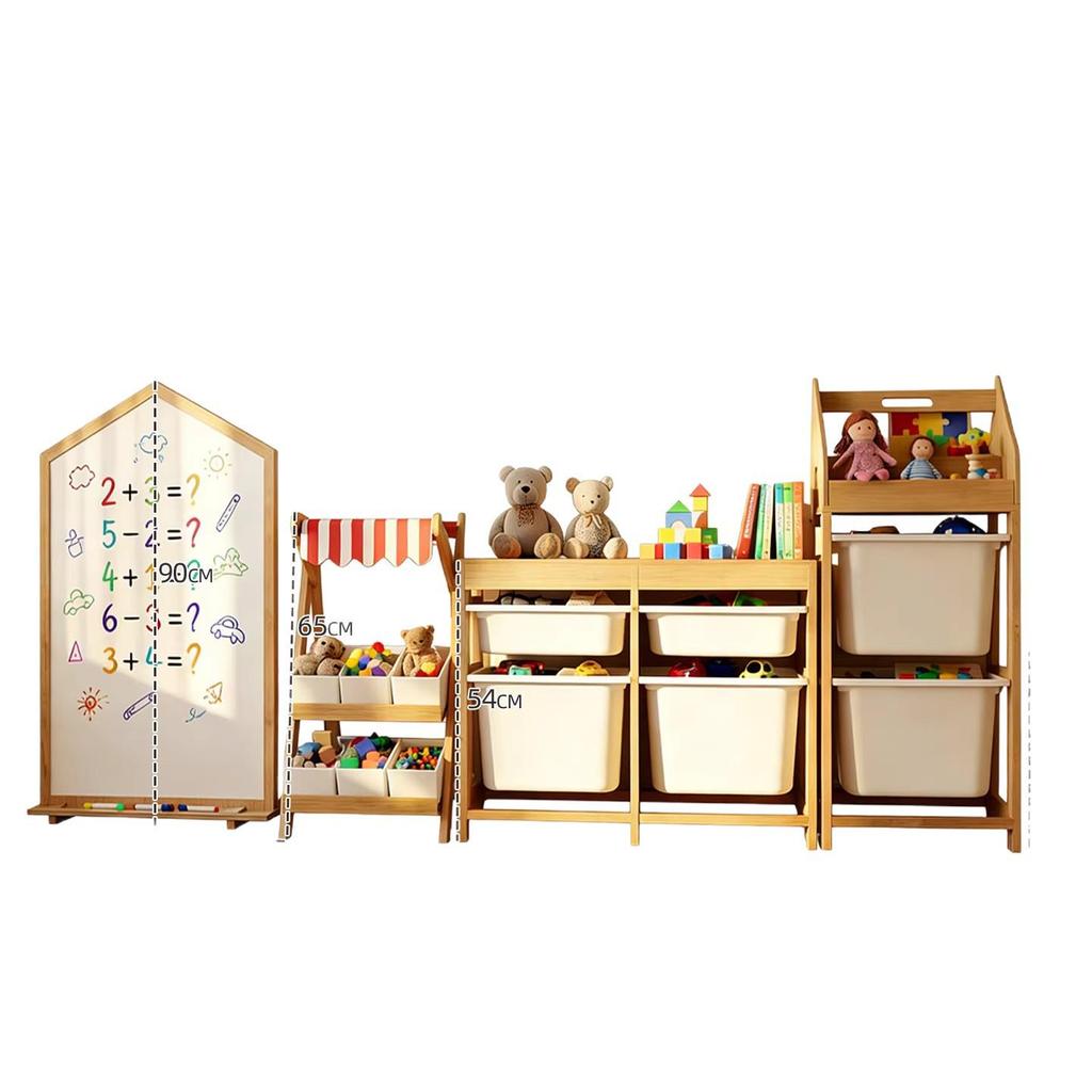 Children's Solid Wood Beech Storage Rack and Picture Book Shelf for Kindergarten