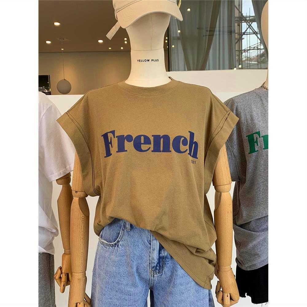 Lato 2025 Damski T-shirt Retro Chic z Krótkim Rękawem - Styl Celebrytki Internetowej, Luźny Krój, Modny.