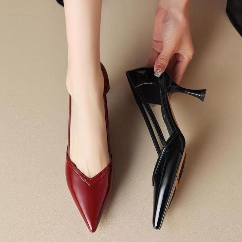 Fashion Mid Heel Office & Career Sandals Slip-on Solid Shoes Female 2024 Hot Sale Shallow Thin Heels Classics Women's Sandals Sandálias