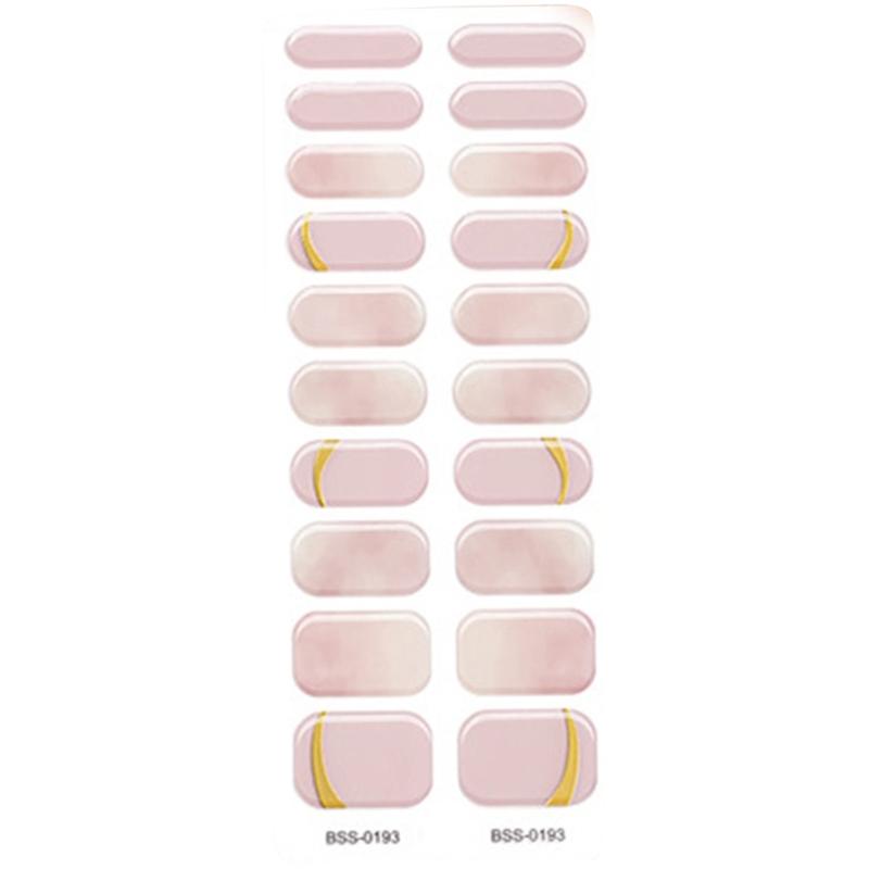 Semi Cured Gel Nail Strips Patches Sliders UV/LED Lamp Cured Adhesive Long Lasting Full Cover Gel Nail Stcikers Manicure