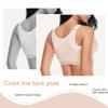 Thin Cup Wireless Front Closure Shaping Bra for Women Elastic Side Gathered Adjustable Double Cutout Back Intimates