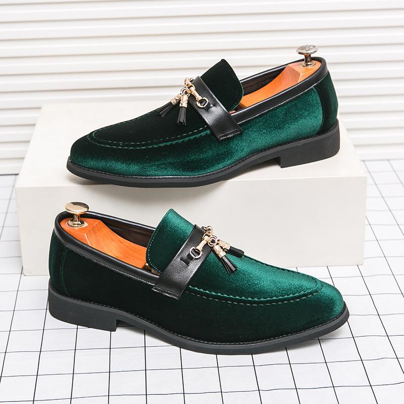 

Men s loafers foreign trade new anti-velvet leather beanie shoes trendy large size foot casual leather shoes 46