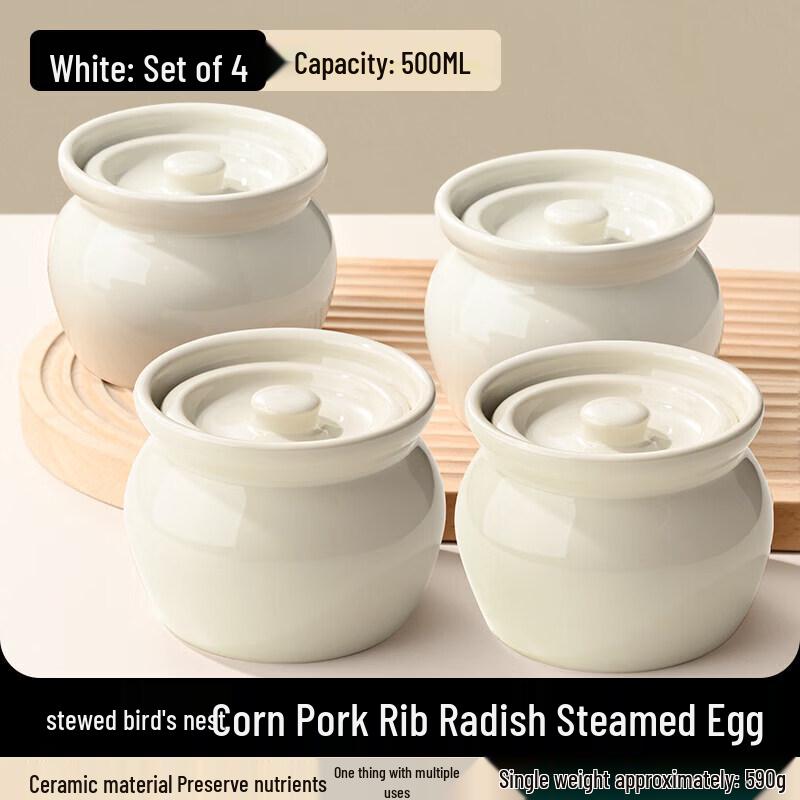 Ceramic Individual Double Boiler Stew Pot