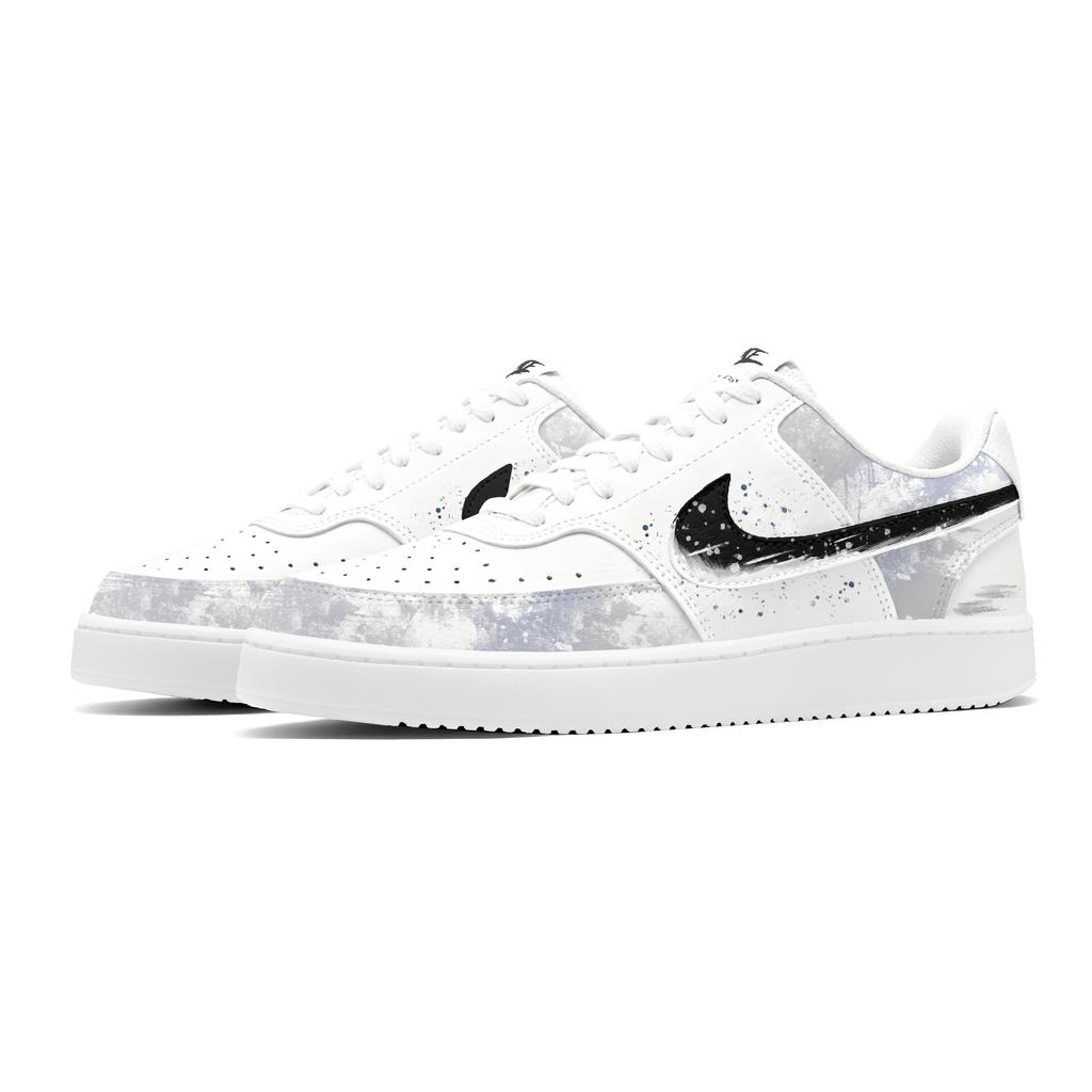 Nike Court Vision 1 White Ink Song Slip Resistant Abrasion Resistant Low Top Skateboard Shoes Men's Black White DH2987-101(Team1629-)
