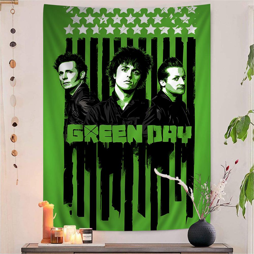 Rock Band Green Day Cartoon Tapestry Home Decoration hippie bohemian decoration divination Home Decor