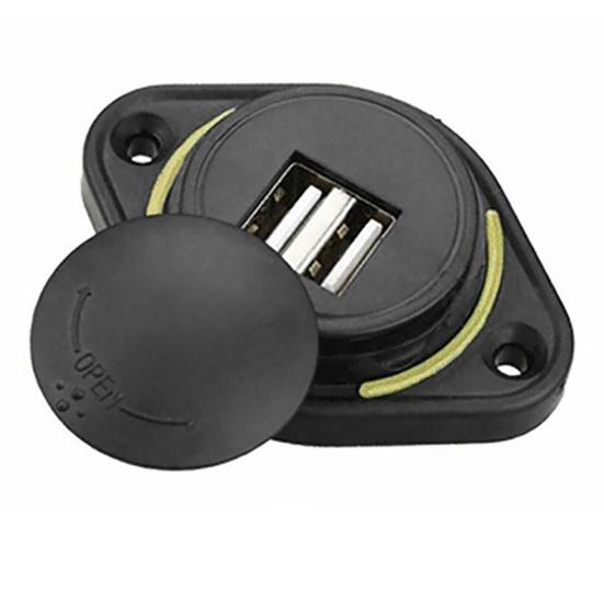 3.1A 12-24V Slide Lid Car Bus Boat Dual USB Port Charger Power Socket Outlet