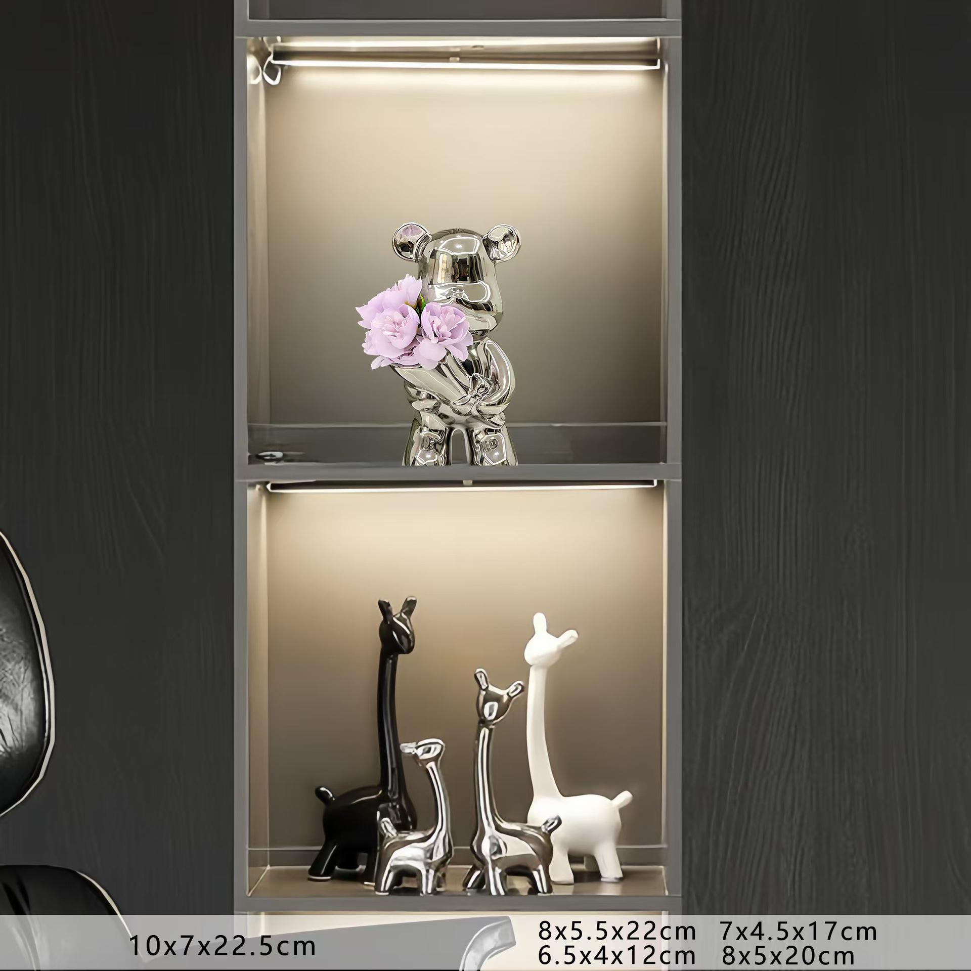 2025 Luxury Bear Wine Cabinet Ornaments: Elegant TV Stand and Living Room Decor