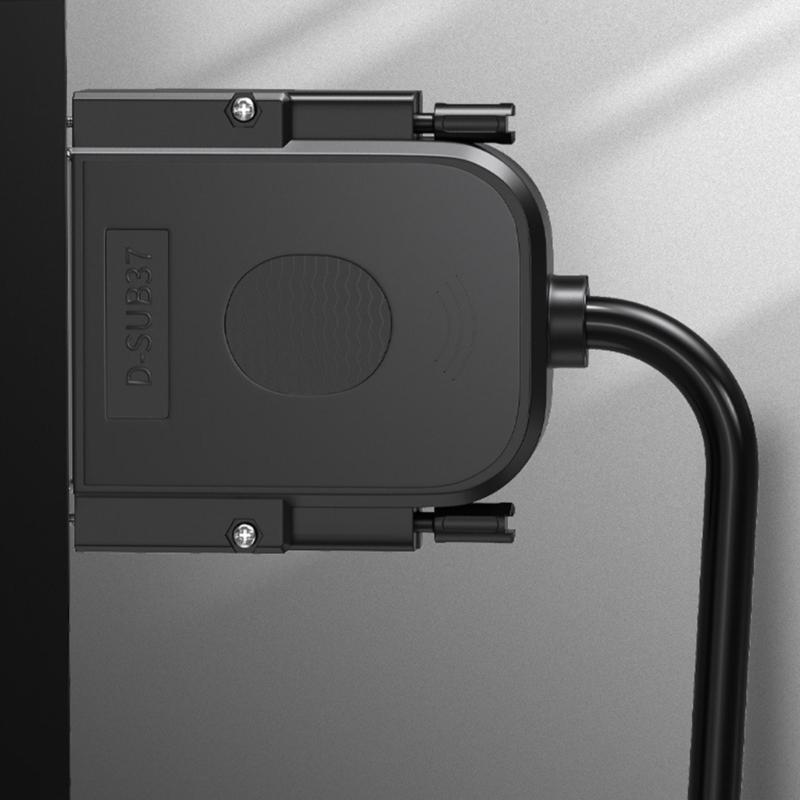 Cienki adapter DB37 bezlutowy RS232 D-Sub z obudową typu Fold Lock i wieloma przewodami końcowymi