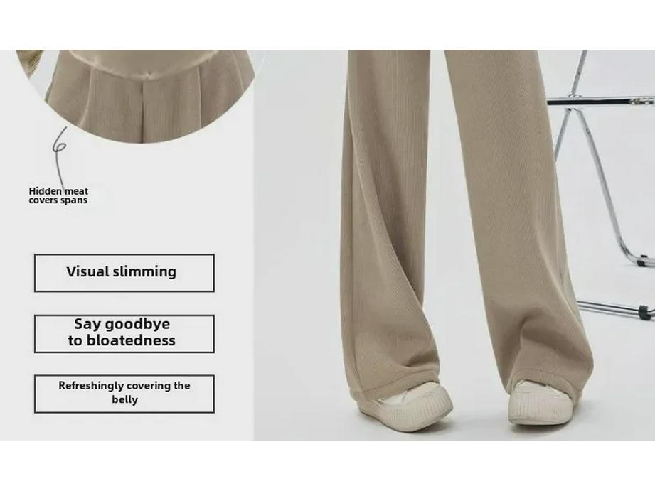 2024 Spring & Autumn Maternity Velvet Cotton Wide-Leg Pants with Belly Support
