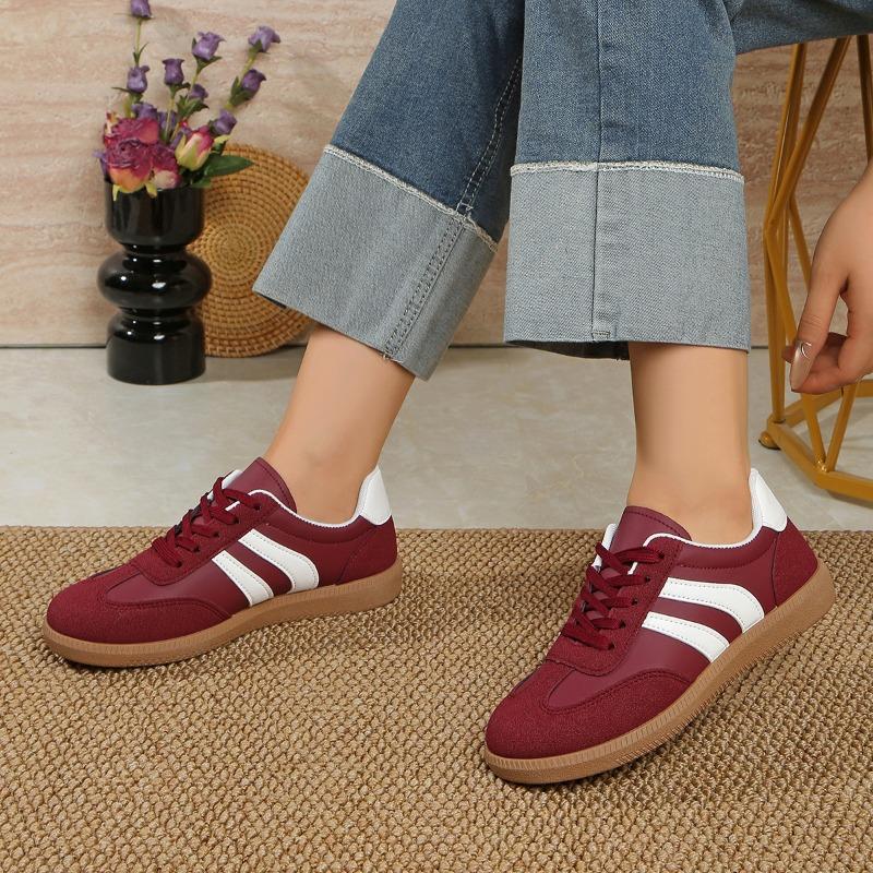Fashion New Bright Red Inner Heightened German Training Shoes Women's 2025 New Spring and Autumn Casual Sports Sneakers